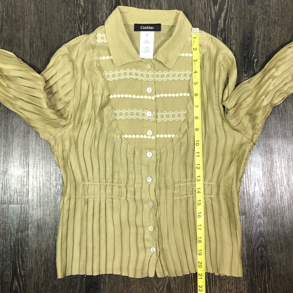 Cotélac Pleated Button-Down Blouse - image 8